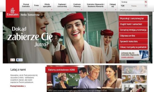 Emirates udostąpniły stroną internetową w wersji polskiej