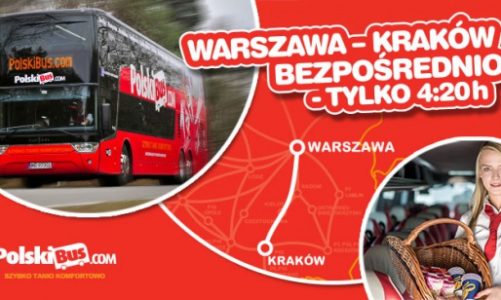 Warszawa – Kraków bezpośrednio z PolskiBus.com! Szybciej, z poczęstunkiem i już