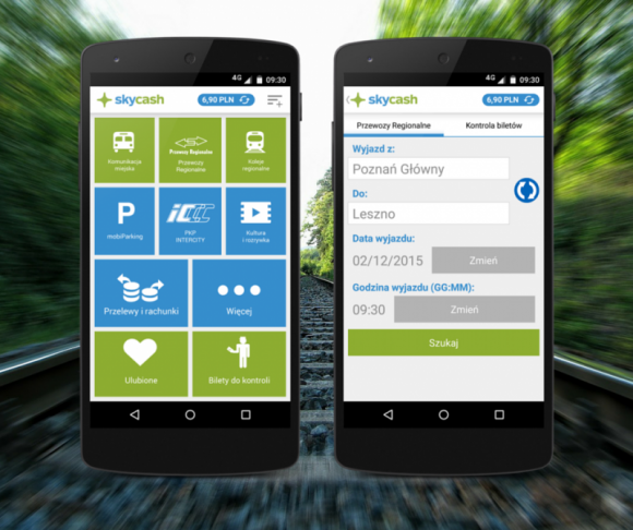 Mobilne bilety Przewozów Regionalnych w aplikacji SkyCash Transport, BIZNES - Ruszyła sprzedaż mobilnych biletów na połączenia kolejowe Przewozów Regionalnych w aplikacji SkyCash. Korzystanie z rozwiązania pozwala podróżującym na zakup biletów za pomocą smartfonów lub tabletów z dowolnego miejsca, o dowolnej porze, nawet na chwilę przed odjazdem pociągu.