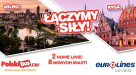 PolskiBus.com łączy siły z Eurolines.lt! Transport, BIZNES - Kraje bałtyckie wracają na platformę PolskiBus.com! Już dziś, 15 listopada rusza sprzedaż biletów na dwie nowe linie realizowane we współpracy z firmą Eurolines Lithuania. Pasażerowie będą mieli do dyspozycji połączenia z Poznania do Rygi oraz z Gdańska do Wilna.