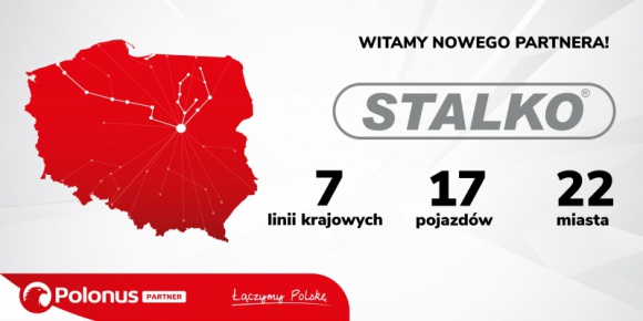 Stalko - nowy przewoźnik w sieci Polonus Partner! Transport, BIZNES - Polonus, narodowy przewoźnik autokarowy oraz lider sieci Polonus Partner z przyjemnością informuje o rozszerzeniu koalicji o kolejnego partnera. Już od 1 kwietnia siatka połączeń Polonus Partner rozszerzy się o 7 nowych linii krajowych.